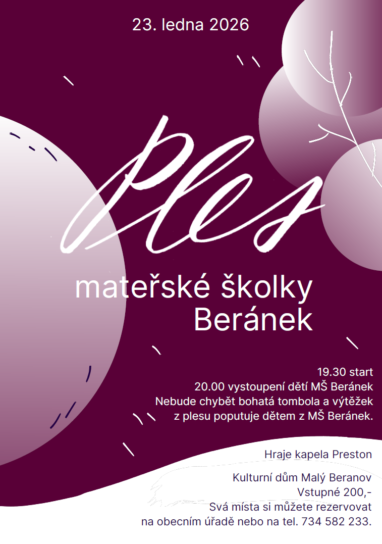 Ples mateřské školy Beránek