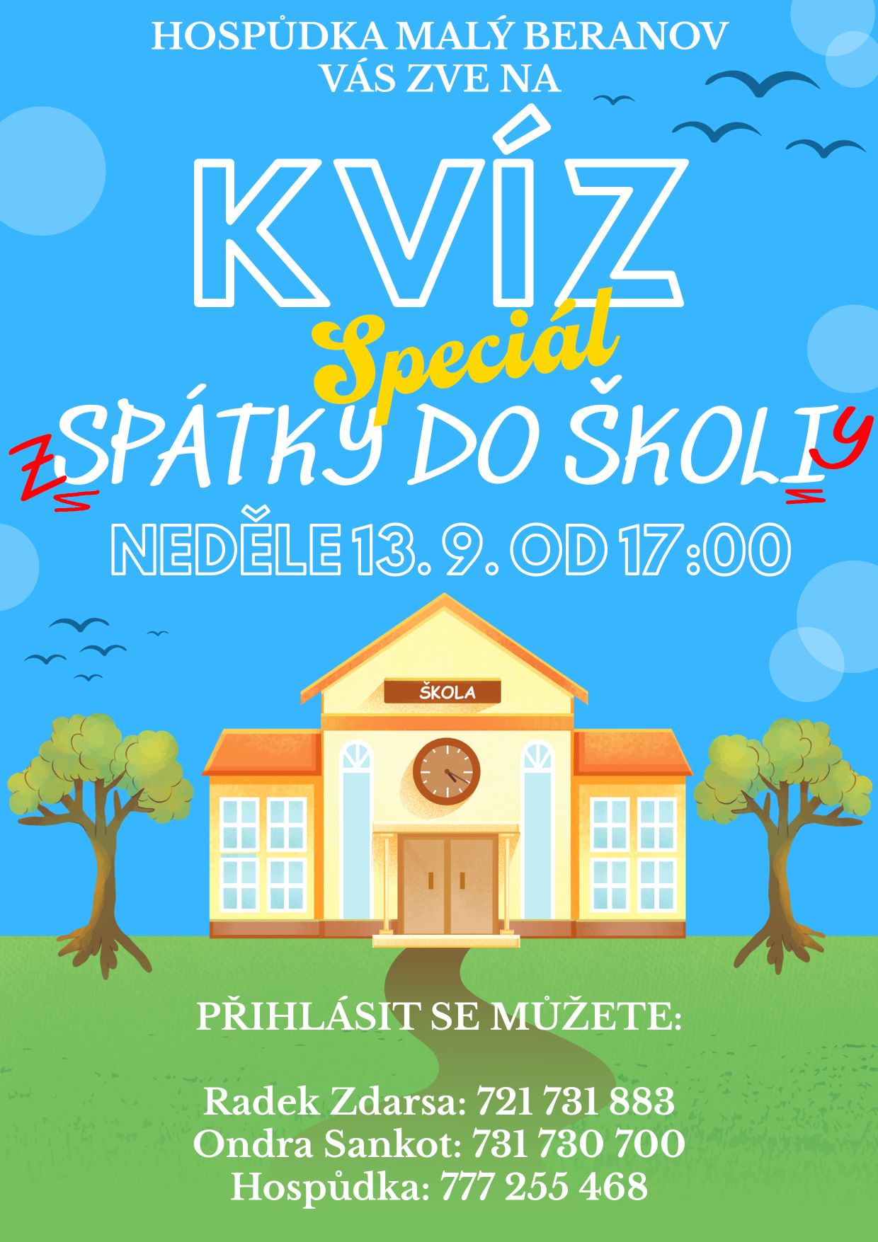 Maloberanovský KVÍZ - zpátky do školy